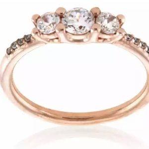 Pandora Rose Gold and Silver Three-Stone Ring